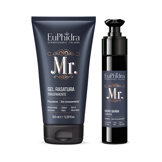 Zeta Farmaceutici Euphidra Cofanetto Mr Rasatura Gel Rasatura Trasparente 150 Ml + Dopo Barba Lenitivo 50 Ml