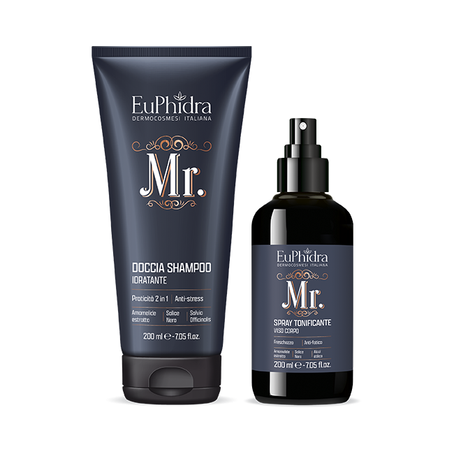 Zeta Farmaceutici Euphidra Cofanetto Mr Corpo Doccia Shampoo Idratante 200 Ml + Spray Tonificante 200 Ml