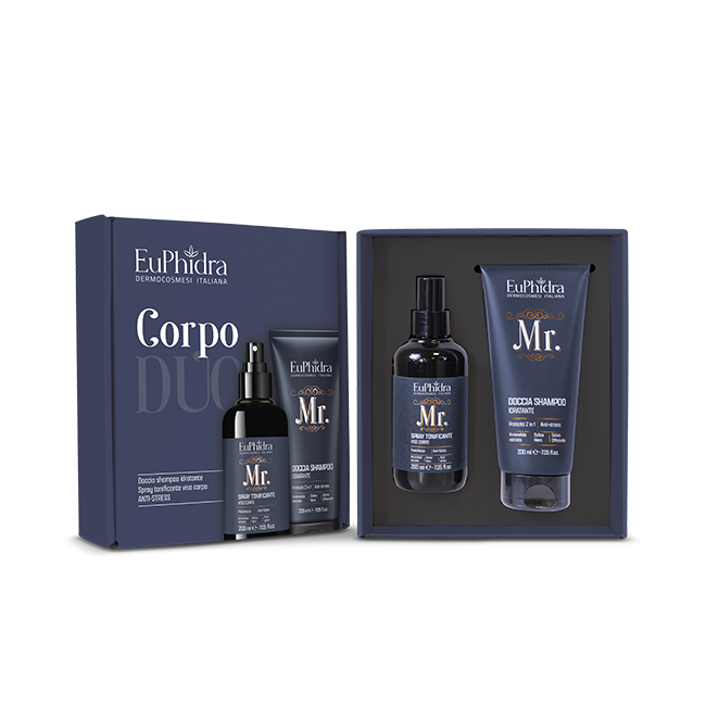 Zeta Farmaceutici Euphidra Cofanetto Mr Corpo Doccia Shampoo Idratante 200 Ml + Spray Tonificante 200 Ml