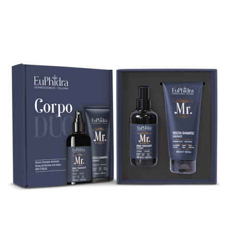 Zeta Farmaceutici Euphidra Cofanetto Mr Corpo Doccia Shampoo Idratante 200 Ml + Spray Tonificante 200 Ml