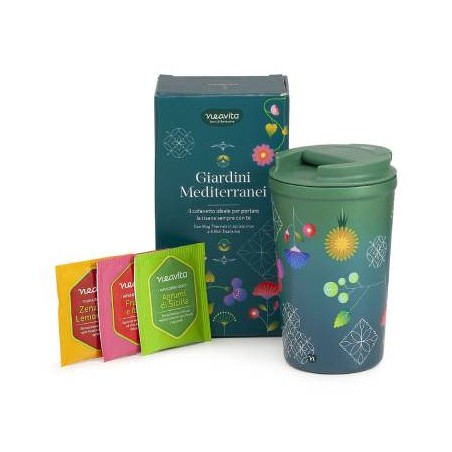 Herbal Products Neavita Cofanetto Con 6 Filtri Bio Assortiti E Mug Thermos 350 Ml Giardini Mediterranei