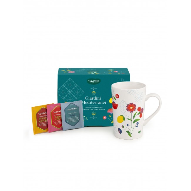 Herbal Products Neavita Cofanetto Con 9 Filtri Bio Assortiti E Mug 450 Ml Giardini Mediterranei