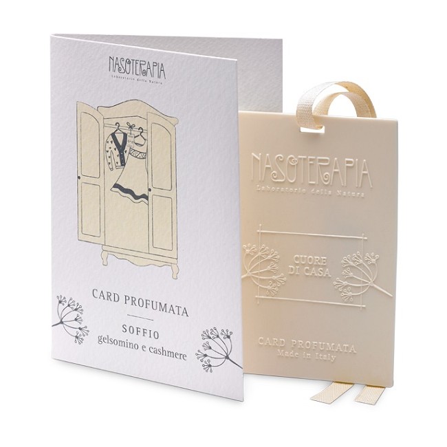 Cuore di Casa Soffio Card Profumata per Armadi e Cassetti Gelsomino e Cashmere 1 Pezzo Nasoterapia