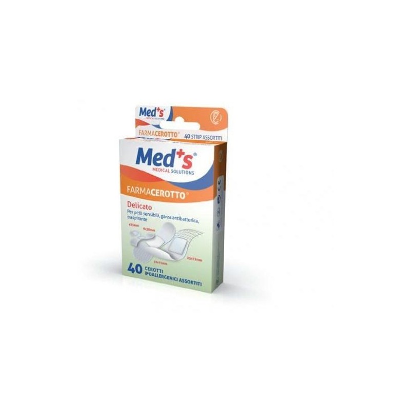 Farmac-zabban Cerotto Meds Strip Delicato Tessuto Non Tessuto Assortiti 40 Pezzi