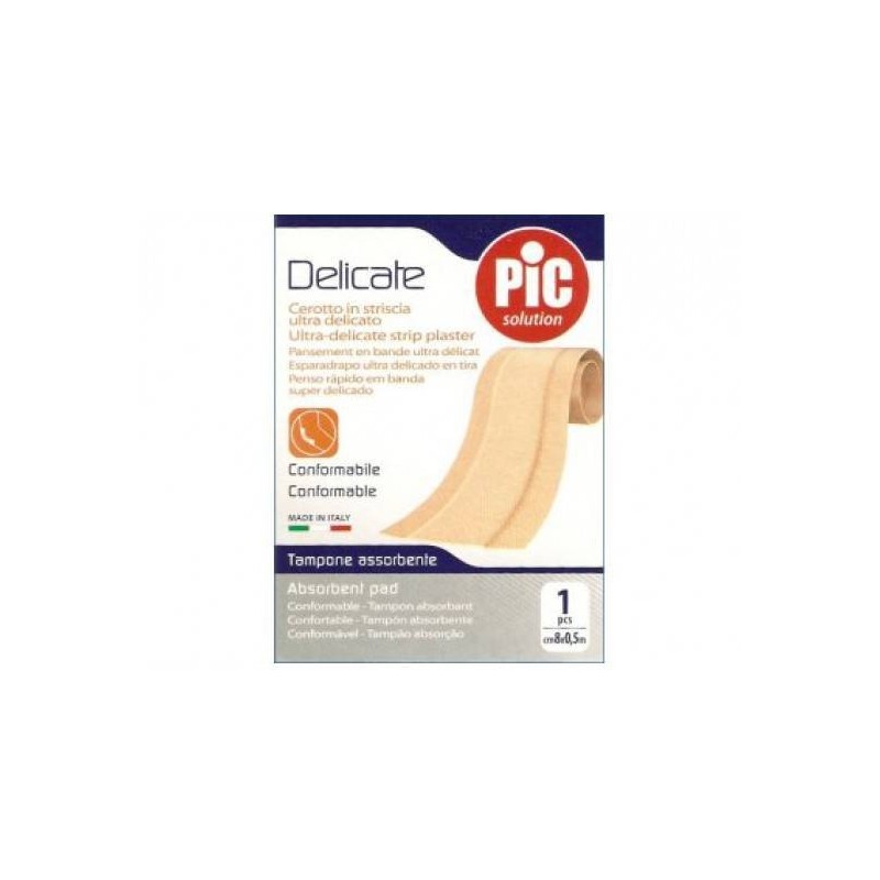 Pikdare Cerotto Pic Delicate Striscia Bianca Con Tampone Antibatterico Cm 8x0,5 M