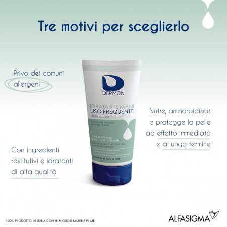 Alfasigma Dermon Idratante Mani Uso Quotidiano Crema Uso Frequente 100 Ml