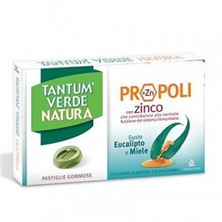 Tantum Verde Natura con Propoli e Zinco Gusto Eucalipto e Miele 15 Pastiglie Gommose Angelini