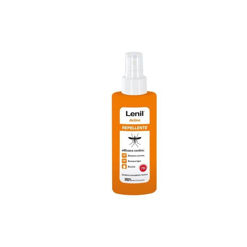 Zeta Farmaceutici Lenil Active Spray Soluzione Antizanzara In Flacone + Pompa Spray 100 Ml