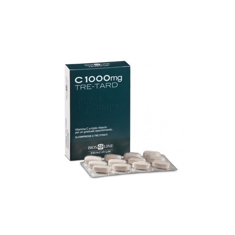 Bios Line Principium C 1000 mg Tretard Integratore Alimentare per Difese Immunitarie 24 Compresse Antiossidante