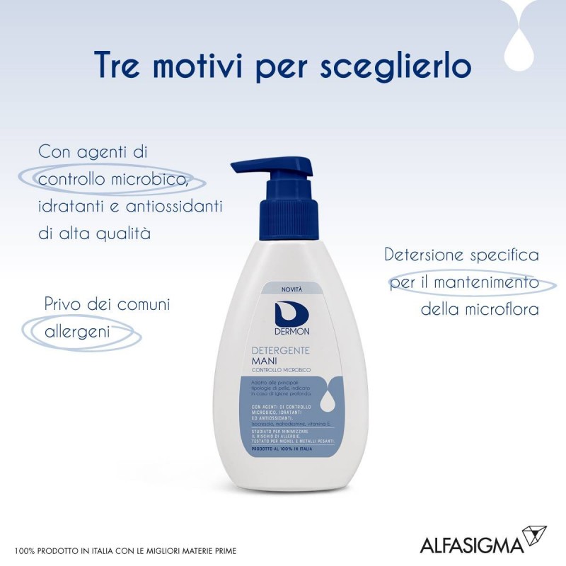 Alfasigma Dermon Detergente Mani Controllo Microbico 200 Ml