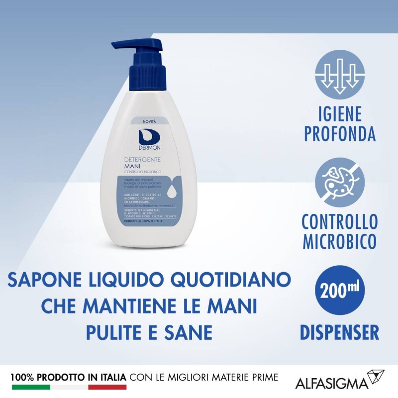 Alfasigma Dermon Detergente Mani Controllo Microbico 200 Ml