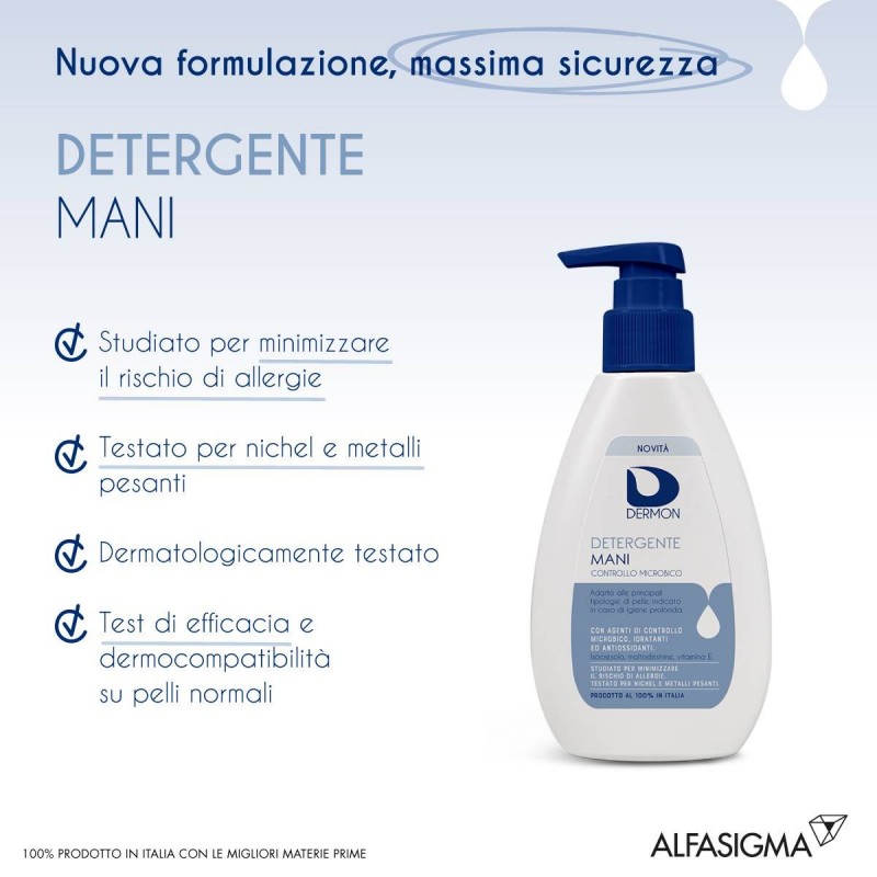 Alfasigma Dermon Detergente Mani Controllo Microbico 200 Ml