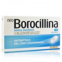 Neo Borocillina Senza Zucchero Antisettico del Cavo Orale 16 Pastiglie