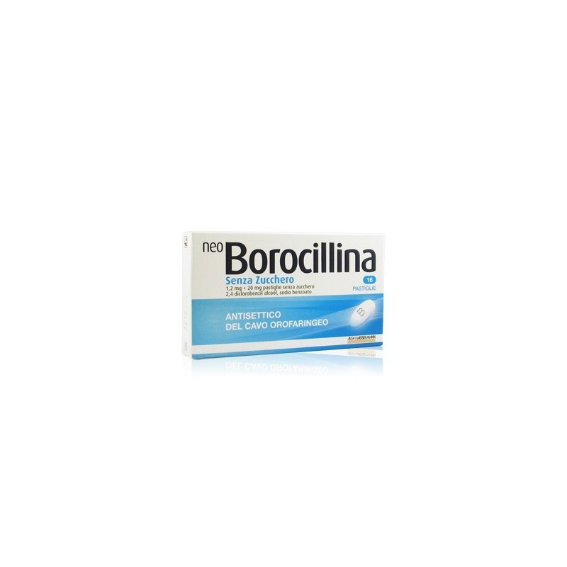 Neo Borocillina Senza Zucchero Antisettico del Cavo Orale 16 Pastiglie