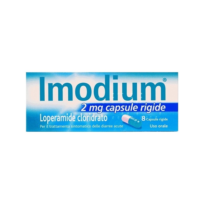 Imodium 2 mg Loperamide Farmaco per Diarrea 8 Capsule